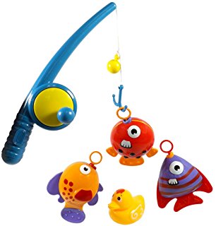 Amazon.com: Rod and Reel Fishing Fun Bathtub Bath Toy Set for Kids ...