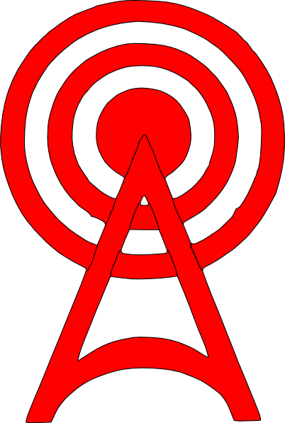 Red Radio Tower Icon clip art - vector clip art online, royalty ...