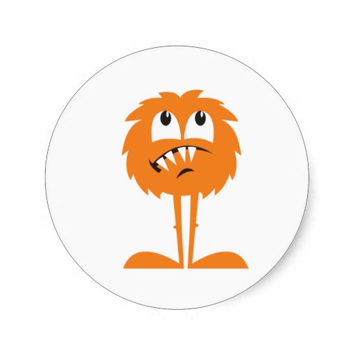 funny orange furry monster stickers from Zazzle.