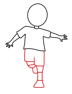 Drawing a soccer cartoon player