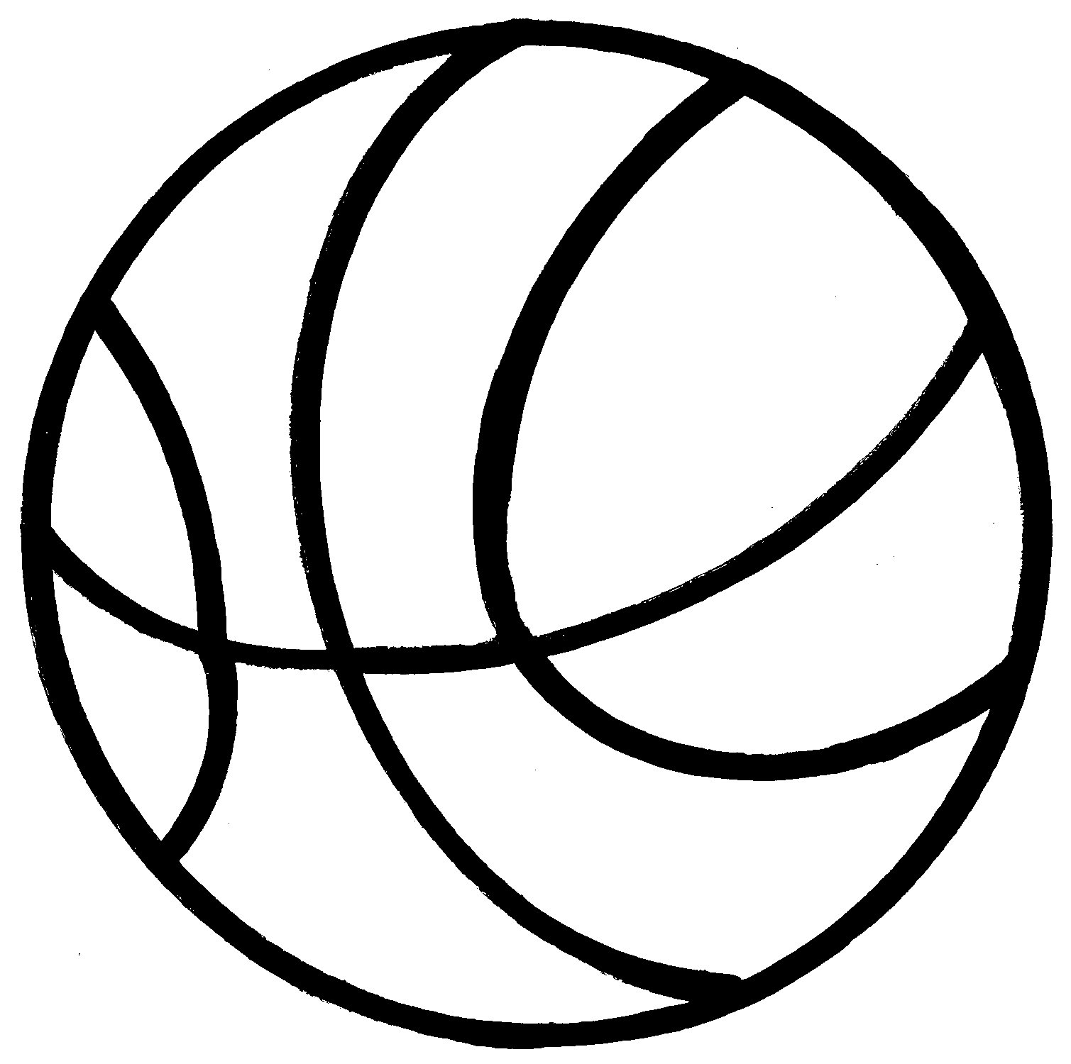 Basketball black outline clipart