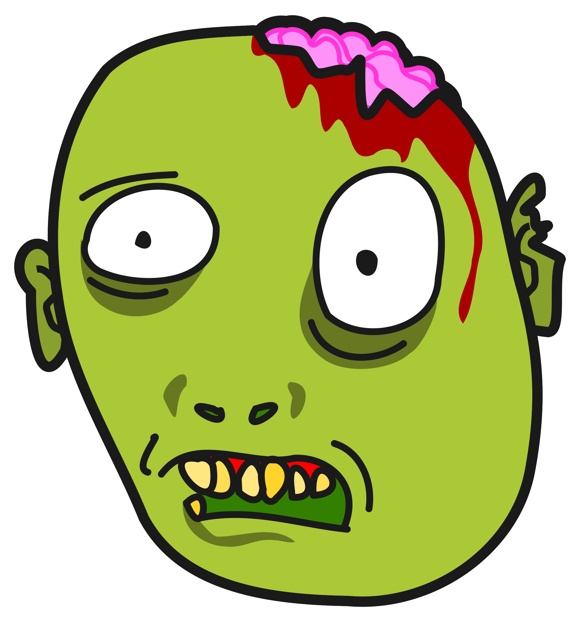 Zombie face clipart png