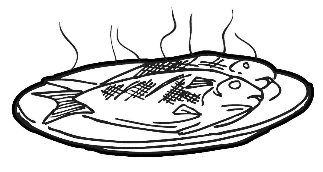 fried rice clipart black and white