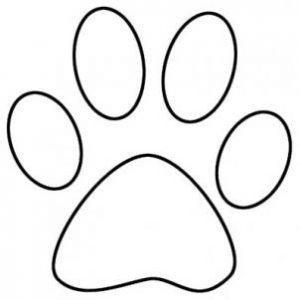 Dog paw print clip art black and white