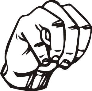 Sign Language M clip art Free Vector