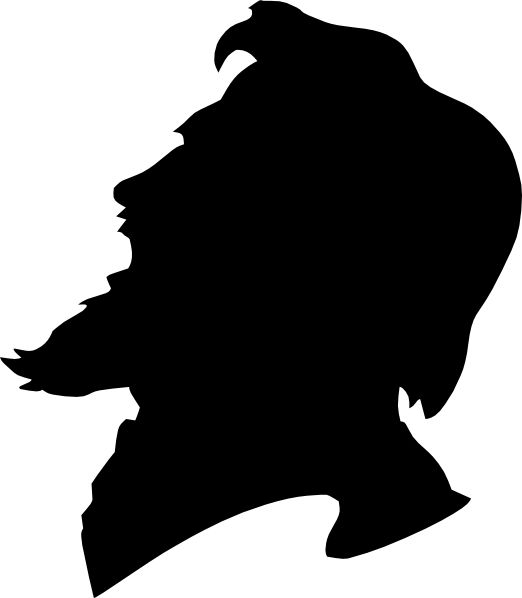 Man with beard clipart silhouette profile