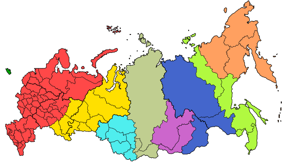Russia Time Zones Table