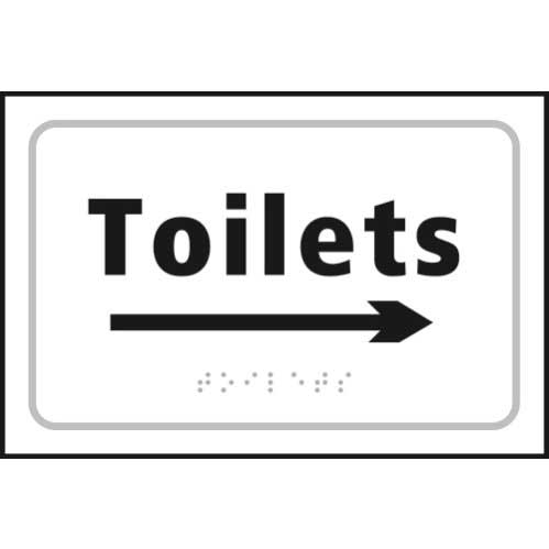 Toilets Braille Sign With Right Arrow - ESE Direct