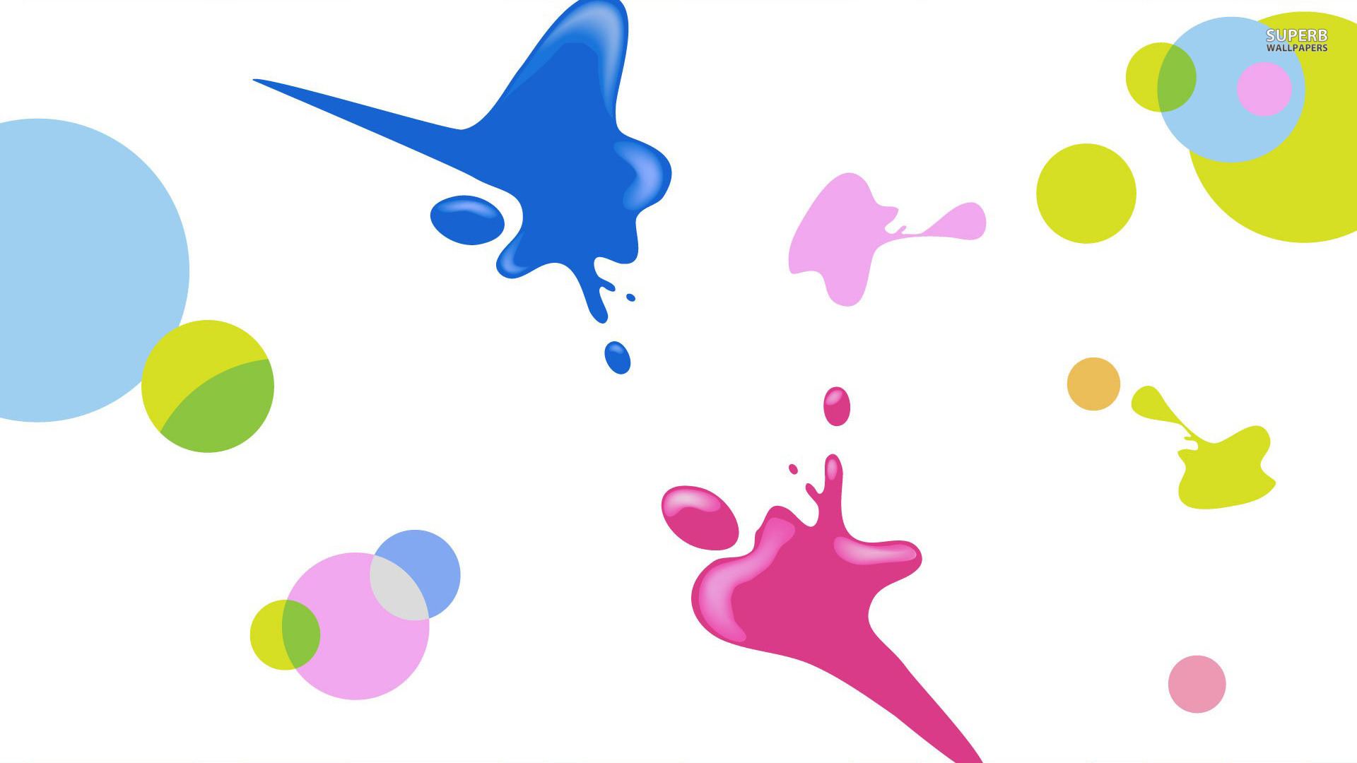 Colorful paint splashes and circles wallpaper - Vector wallpapers ...