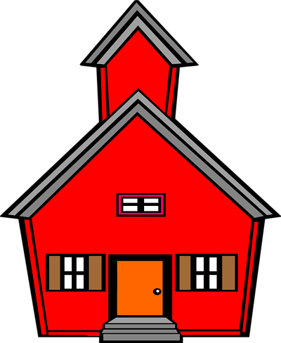 Free Stock Photos | Illustration Of A Red School House | # 8332 ...