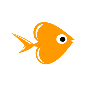 Heart Clipart - Orange Fish Swimming with Black Background ...