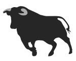 Front view angry bull, Silhouettes, Outlines, download Royalty ...