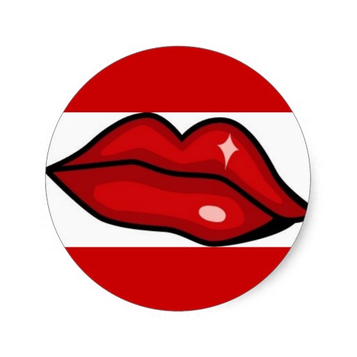 RED HOT LUCIOUS KISS LIPS SHINY LIPGLOSS BEAUTY STICKERS from Zazzle.