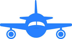 Airplane Clipart Image - Big Old Jet Airliner in a Blue Airplane ...
