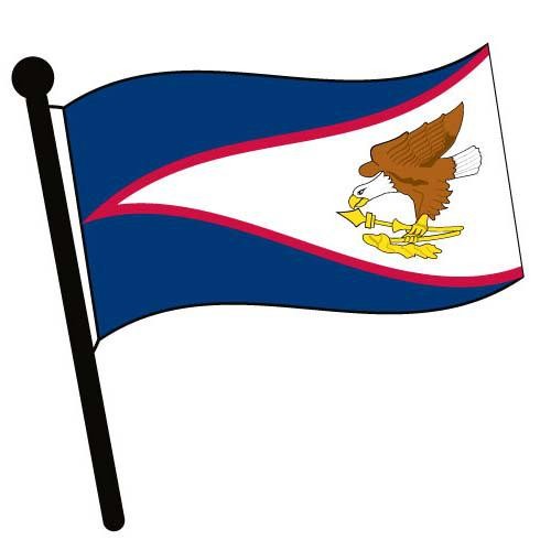 American Samoa Waving Flag Clip Art