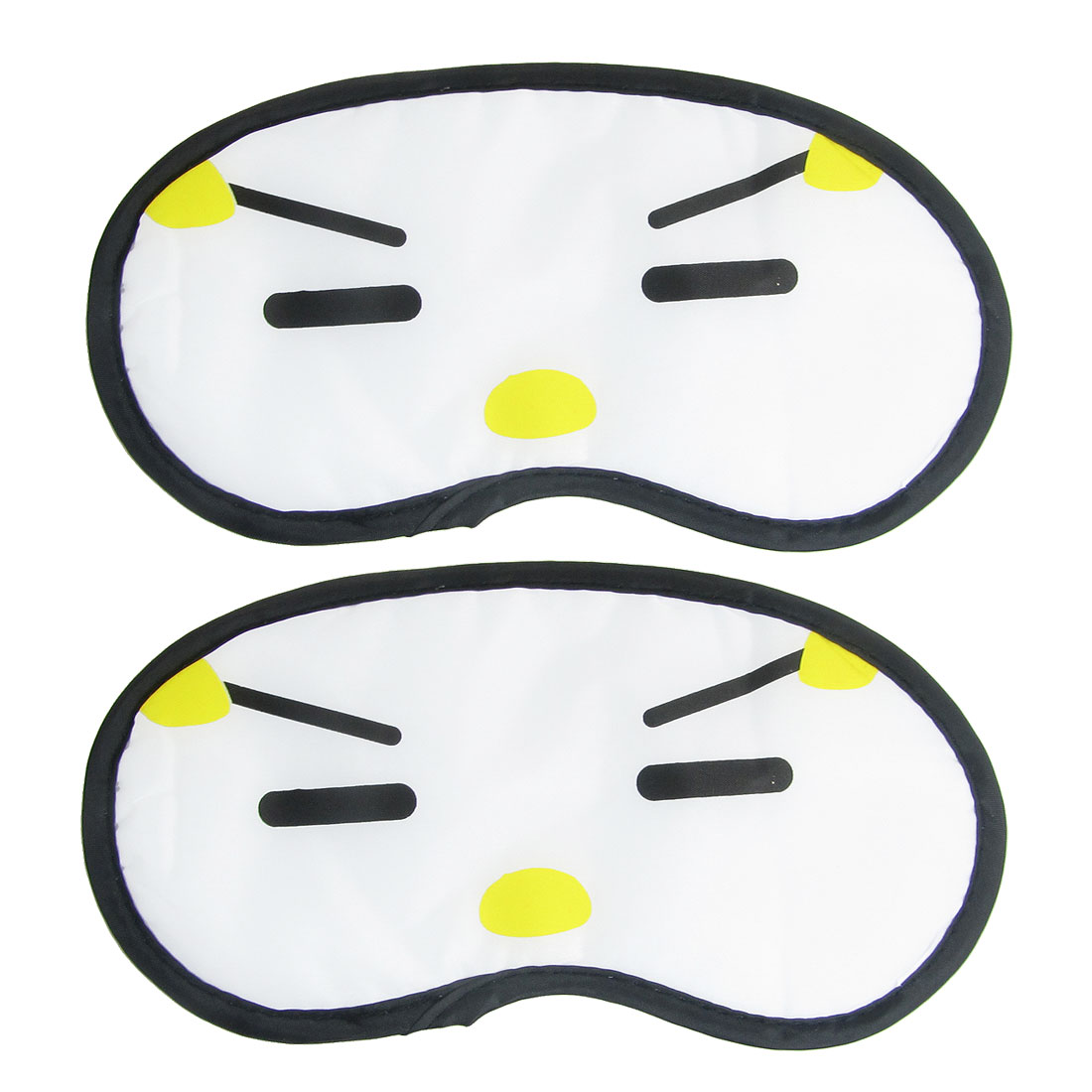 2 Pcs Black White Nylon Cartoon Eyes Pattern Eye Mask Eyeshade ...