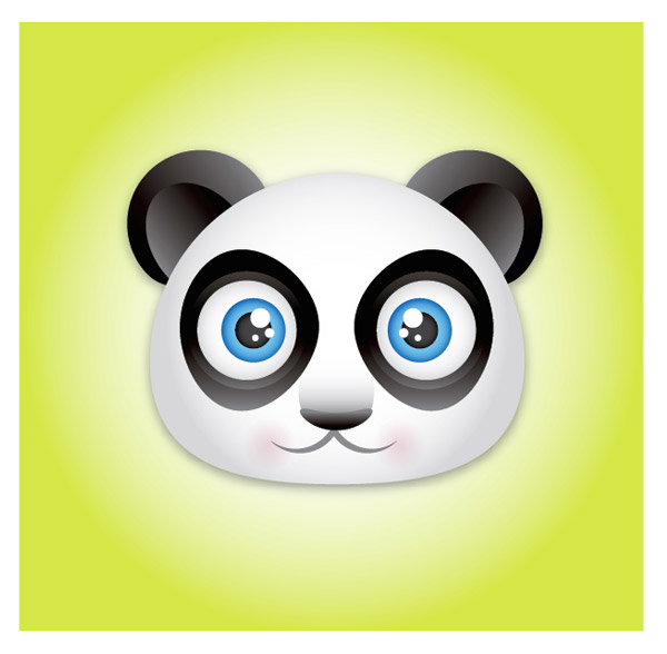Create a Cute Panda Bear Face Icon | Vectips
