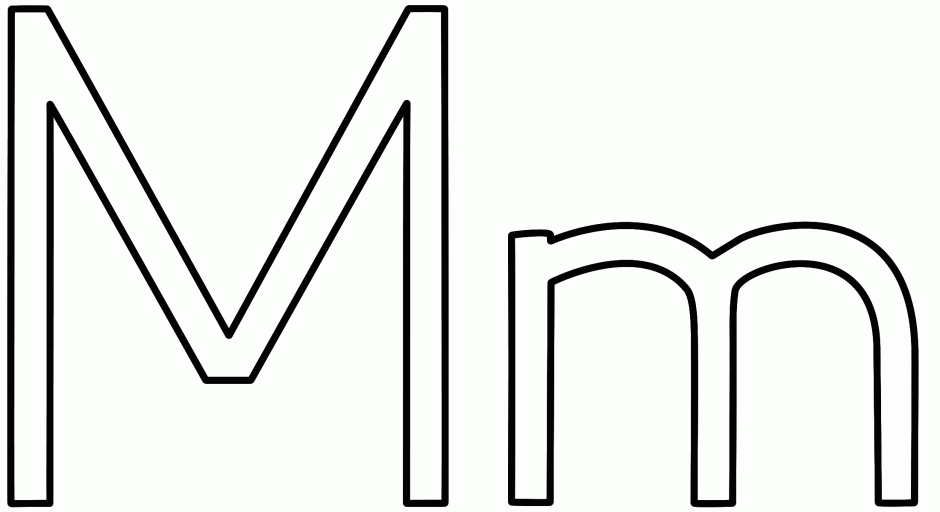 Letter m clipart black and white