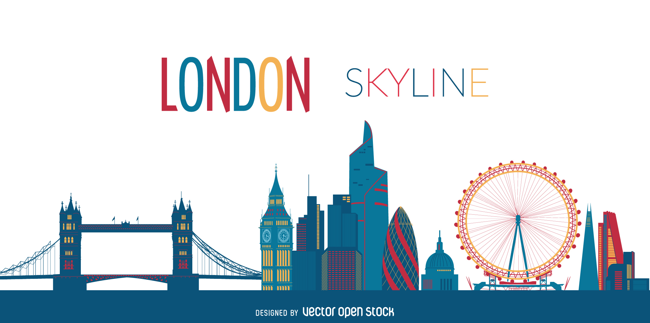 London city skyline - Vector download