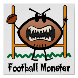 Cartoon Football Posters | Zazzle