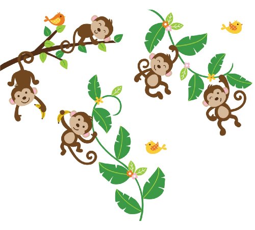 monkey on vine clipart