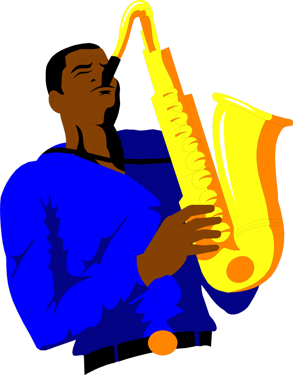 Saxophone player clip art
