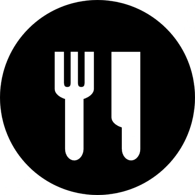 Restaurant cutlery interface symbol in a circle Icons | Free Download