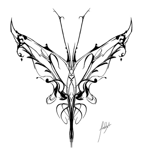 Butterfly Music Wings Tattoo Sketch | Fresh 2017 Tattoos Ideas