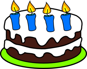 Birthday cake 4 candles clipart