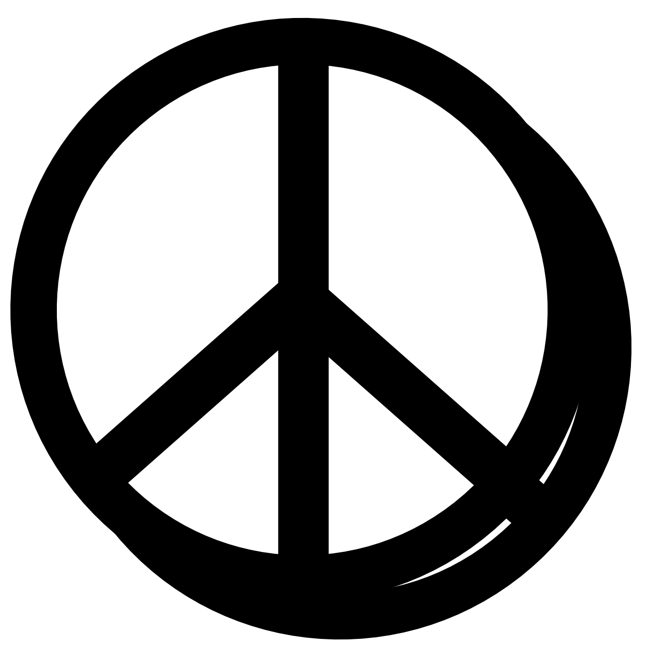 Peace Sign Black White Line Art Christmas Xmas Peace on Earth ...