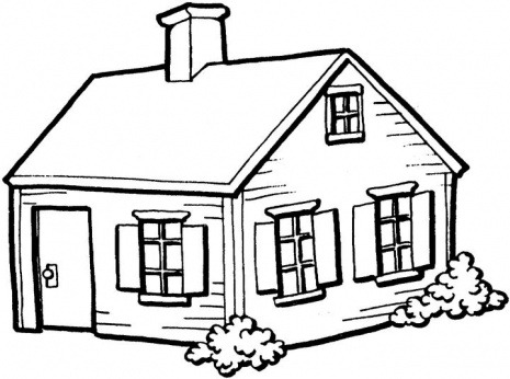 Line drawing house clipart