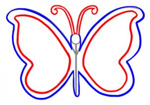 How to Draw a Simple Butterfly, Step by Step, Butterflies, Animals ...