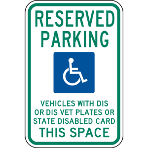 Parking Control: Disabled Parking sign #PKE-21095-Wisconsin ...