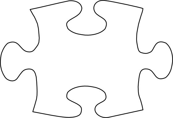 Puzzle piece clipart black and white