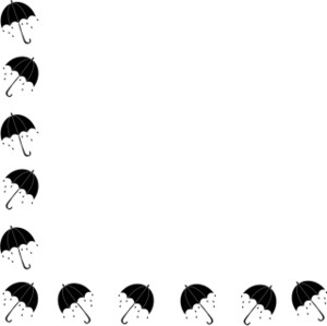 Umbrella Clipart Image - Umbrellas Page Border Graphic