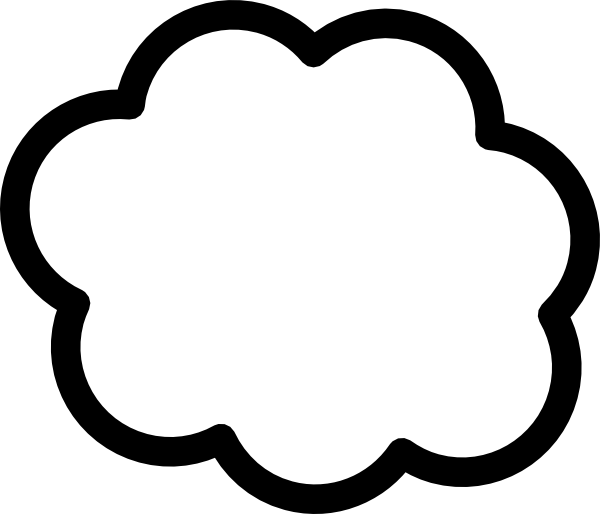 Simple Cloud Outline Clip Art - vector clip art ...
