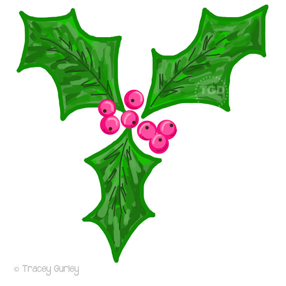 Holly Berry Clip Art holly clip art by TraceyGurleyDesigns on Etsy