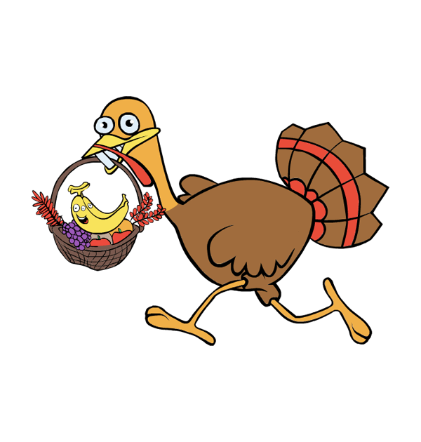 Clip art thanksgiving turkey fruit basket running - Cliparting.com