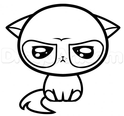 Learn How to Draw Kawaii Grumpy Cat, Characters, Pop Culture, FREE ...