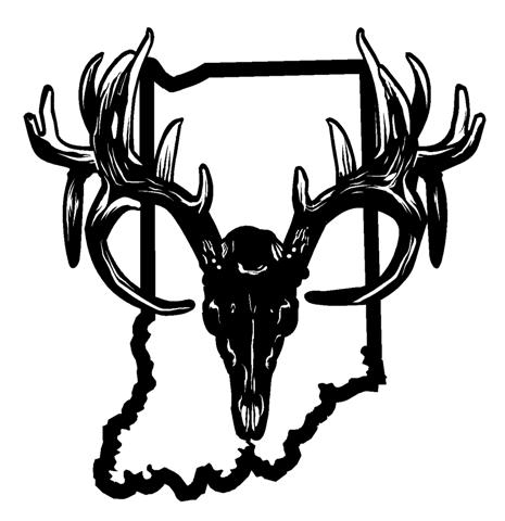 Indiana Deer Skull Decal Sticker