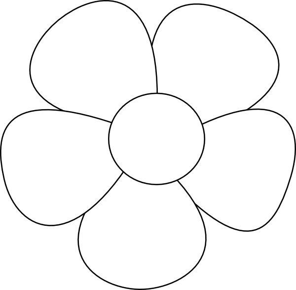 Simple Flowers Clipart Black And White - Free ...