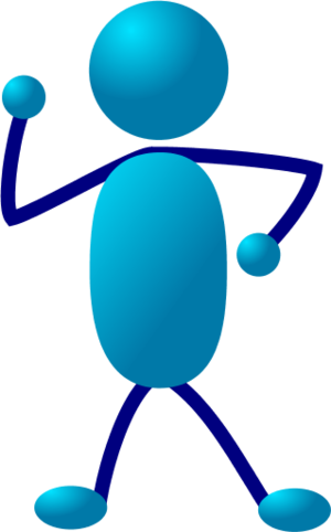 stick man figure dancing - vector Clip Art