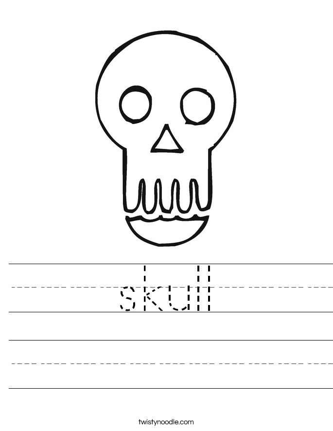 skull Worksheet - Twisty Noodle