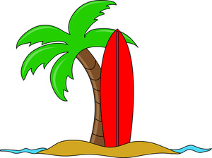 Hawaiian palm trees clipart