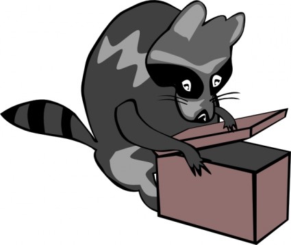 raccoon_opening_box_clip_art_ ...