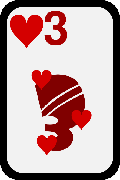 Three Of Hearts clip art Free Vector