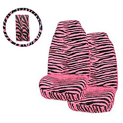 Pink Zebra Print 5-piece Car Accessories Set | Overstock.