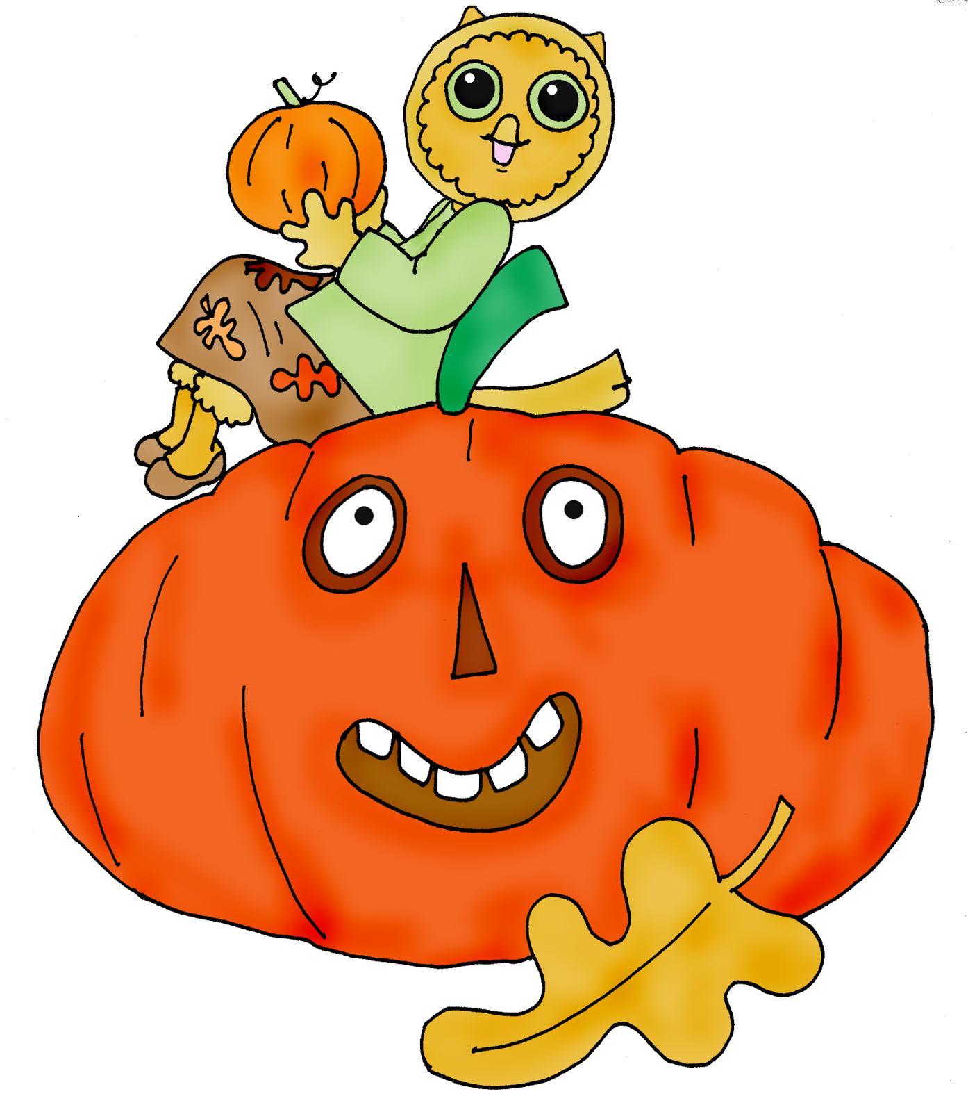 Free Dearie Dolls Digi Stamps: Owl in the Pumpkin Patch