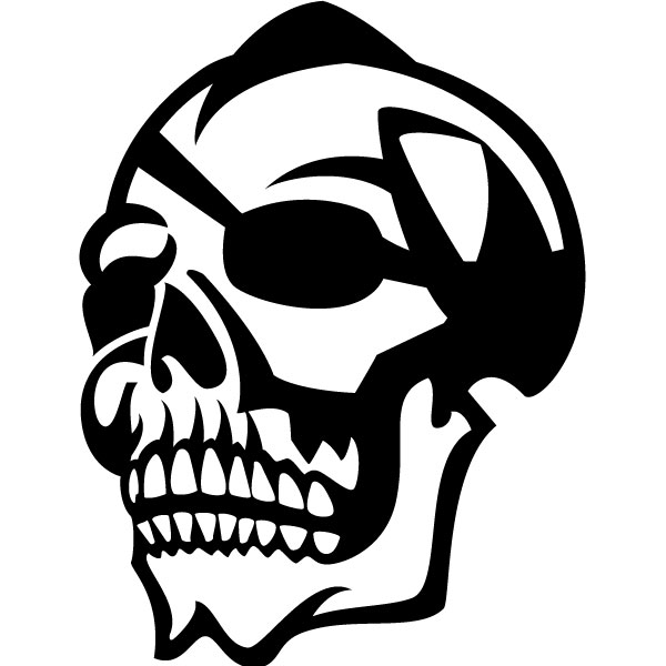 One-eyed skull vector