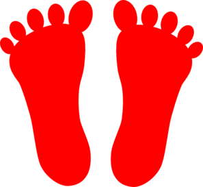 Red Footprints Clip Art - vector clip art online ...